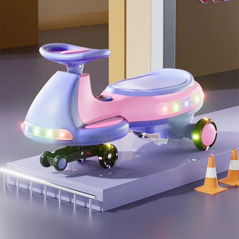 12V Kids Electric Ride-On Wiggle Car With Bluetooth Lights - Omega Lifestyles