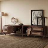 Modern 78-Inch Solid Wood Media Console TV Stand - Omega Lifestyles