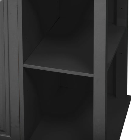 Extendable Rubber Wood Veneer Kitchen Island Cart - Omega Lifestyles