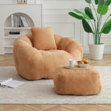 Oversized Soft Faux Fur Foam-Filled Bean Bag Chair - Omega Lifestyles