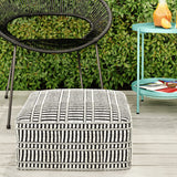 Square Woven Indoor Outdoor Fabric Pouf With Support - Omega Lifestyles