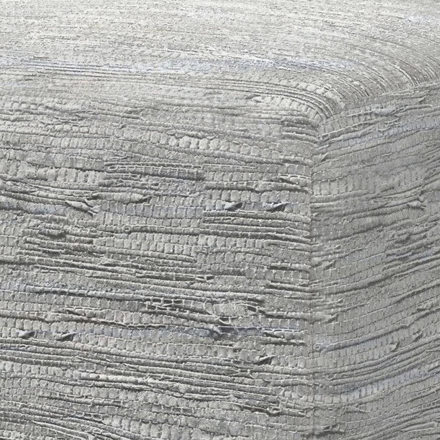 Cream Genuine Buffalo Leather Square Pouf Accent Ottoman - Omega Lifestyles