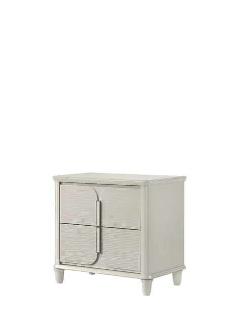White Acrylic Two-Drawer Nightstand With Smooth Glide Storage - Omega Lifestyles
