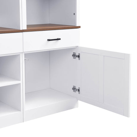 Farmhouse 4-Piece White Walnut TV Stand Set - Omega Lifestyles