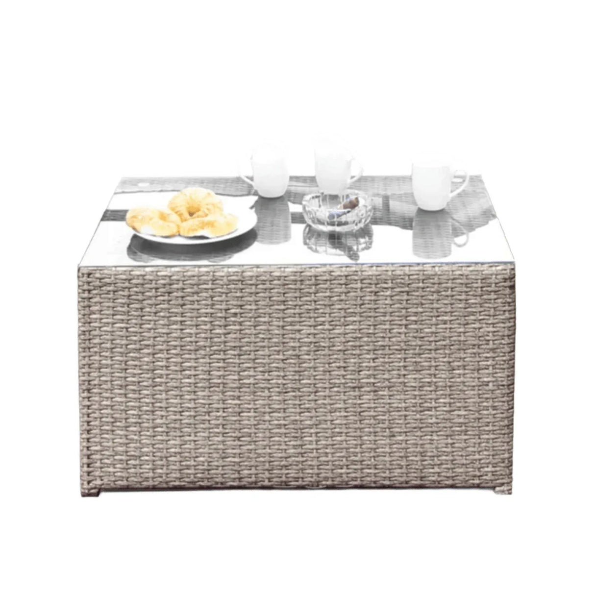 Handcrafted Wicker Coffee Table With Tempered Glass - Omega Lifestyles