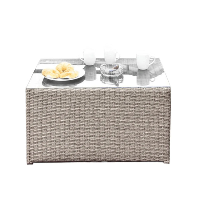 Handcrafted Wicker Coffee Table With Tempered Glass - Omega Lifestyles