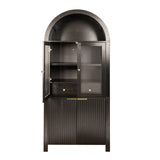 Modern Fluted Tall Arched Adjustable Shelf Pantry Cabinet - Omega Lifestyles