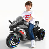12V Grey Plastic Kids Electric Ride-On Motorcycle - Omega Lifestyles