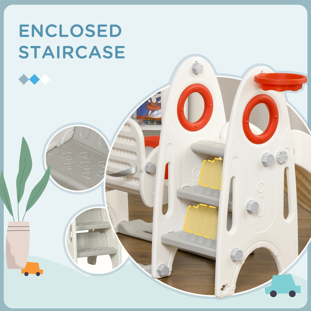 4-in-1 Indoor Toddler Swing Set With Slide and Basketball Hoop - Omega Lifestyles