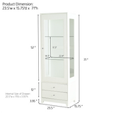 Modern Upholstered Glass Display Cabinet With Adjustable LED Light - Omega Lifestyles