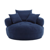 Modern Chenille Circular Sleeper Chair With Throw Pillows - Omega Lifestyles