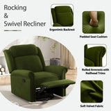 Modern Velvet Adjustable Backrest Swivel Recliner Chair - Omega Lifestyles