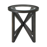 Modern Round Tempered Glass Wood Base Coffee Table - Omega Lifestyles
