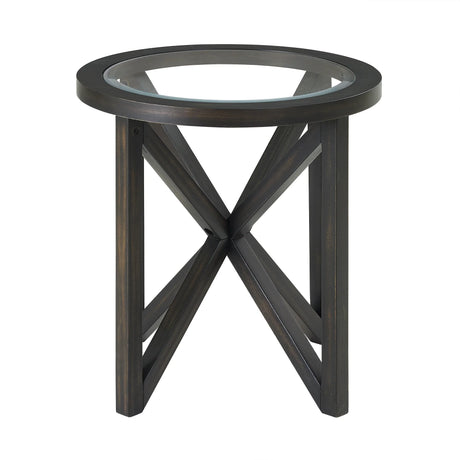 Modern Round Tempered Glass Wood Base Coffee Table - Omega Lifestyles