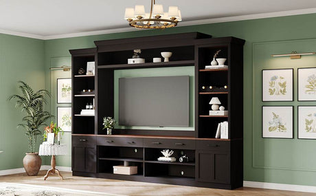 Farmhouse Mid-Century Walnut MDF TV Stand - Sleep Galleria