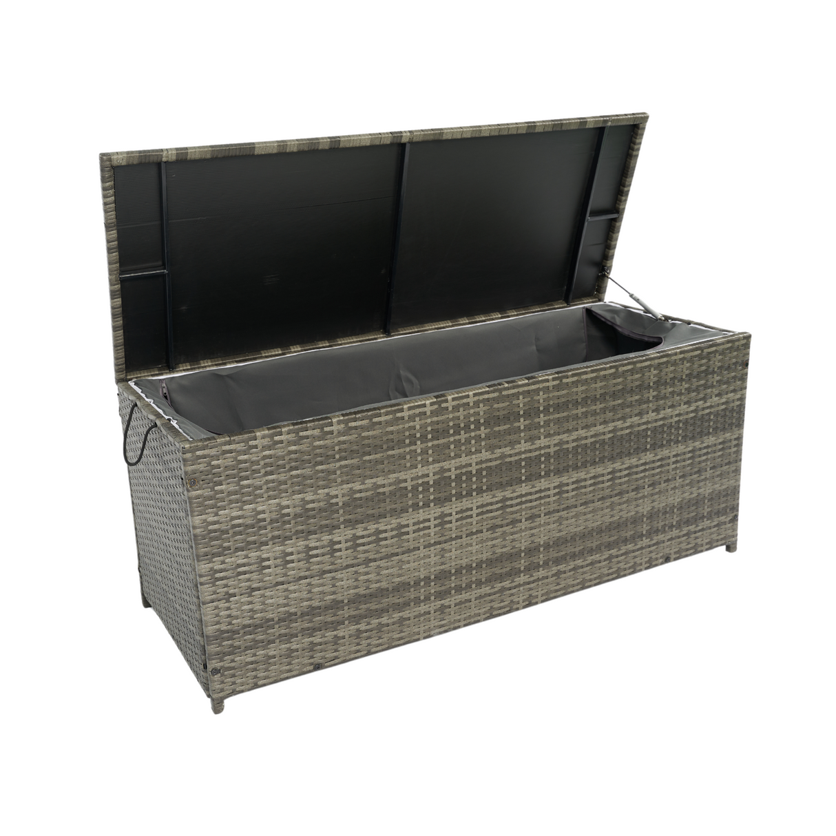 Large Grey Rattan Outdoor Storage Box With Lid