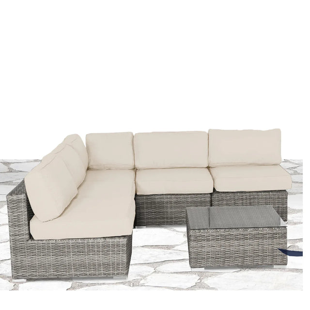 All-Weather Wicker 6-Piece Outdoor Sectional Seating Set - Omega Lifestyles