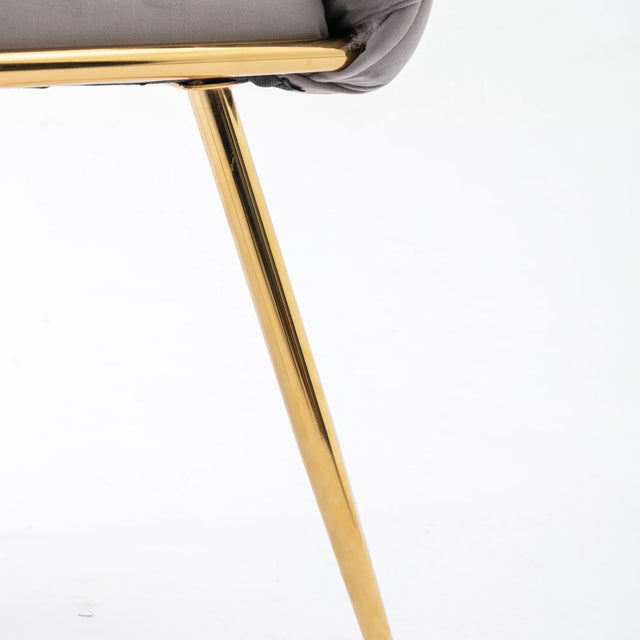 Modern Gray Velvet Accent Chair With Gold Legs - Omega Lifestyles