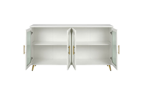 Antique White Wood TV Stand With Storage Cabinet - Sleep Galleria