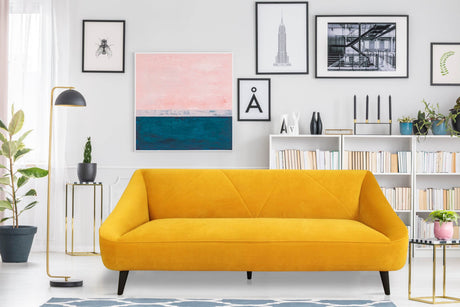 Upholstered Modern Yellow Living Room Sofa - Omega Lifestyles