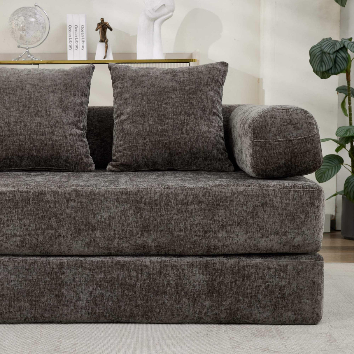 Comfy Convertible Chenille Folding Floor Sofa Bed - Omega Lifestyles