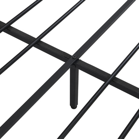 Queen Metal Platform Bed Frame With Wooden Headboard - Omega Lifestyles