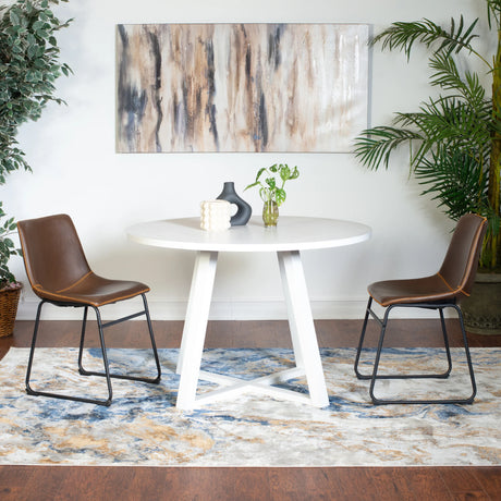 Varna 3-Piece Round Dining Table Set With Chairs - Omega Lifestyles