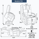 Power Lift Recliner Chair With Heat Massage and Wood Armrests - Omega Lifestyles