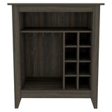 Particle Board Carbon Espresso Bar Cabinet With Wine Rack - Omega Lifestyles