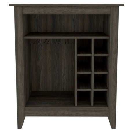 Particle Board Carbon Espresso Bar Cabinet With Wine Rack - Omega Lifestyles