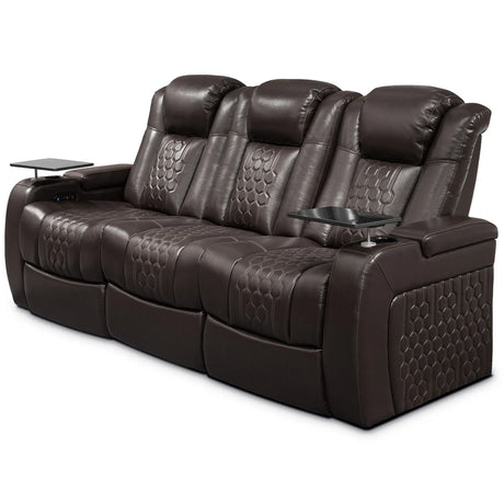 Genuine Leather Power Recliner With RGB LED Lighting - Omega Lifestyles