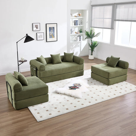 Convertible Folding Corduroy Memory Foam Sofa Bed - Omega Lifestyles
