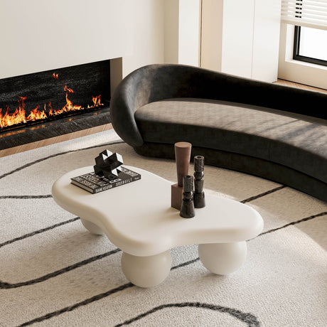 Modern 40-Inch Cloud Shaped Lacquered Coffee Table - Sleep Galleria