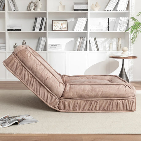 Adjustable Velvet Upholstered Massage Floor Sofa With Pillow - Omega Lifestyles