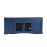Blue 67-Inch Manufactured Wood TV Console Stand - Omega Lifestyles