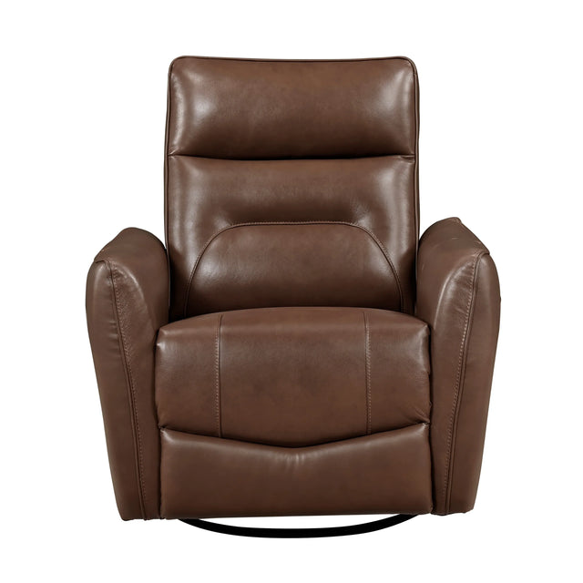Top Grain Leather Swivel Glider Recliner Chair - Omega Lifestyles