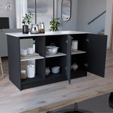 Modern Particle Board Kitchen Island With Double Doors - Omega Lifestyles