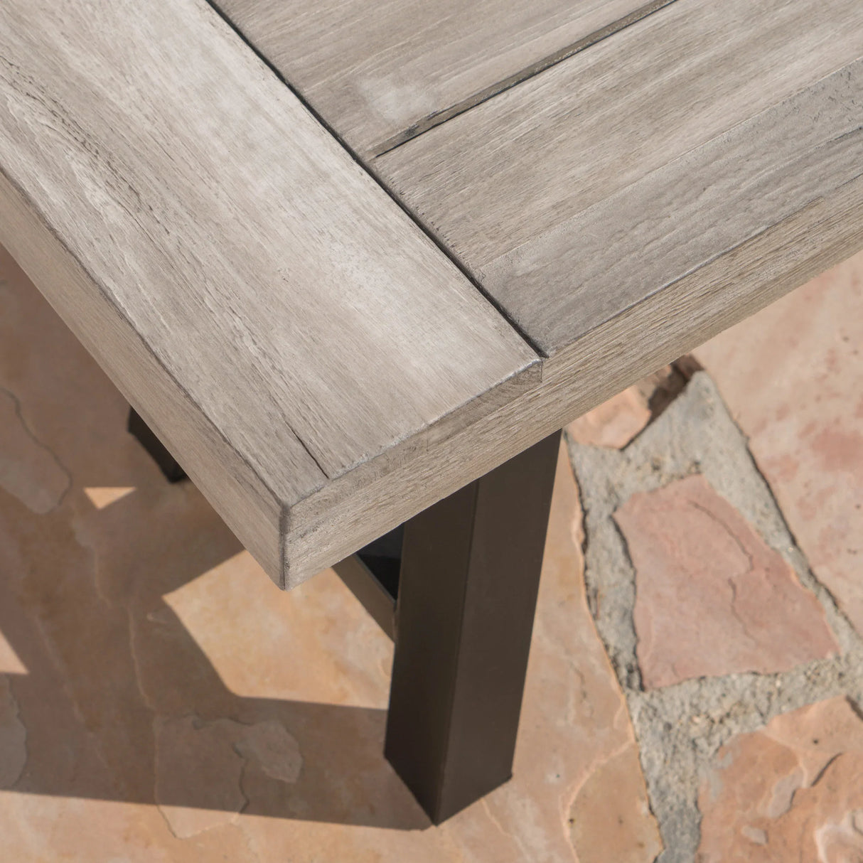 Outdoor Acacia Wood Slat Panel Weather Resistant Bench - Omega Lifestyles