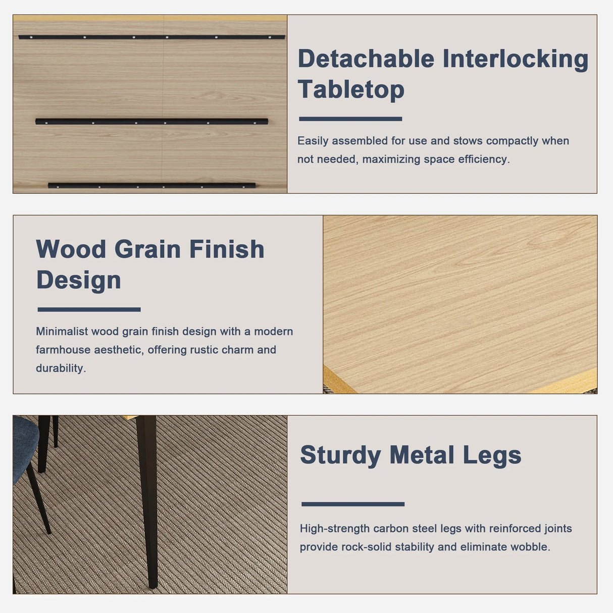 Farmhouse Industrial Dining Table With 4 Chairs - Omega Lifestyles