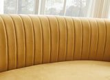 Gold Velvet Curved Modern Sofa Seating - Omega Lifestyles