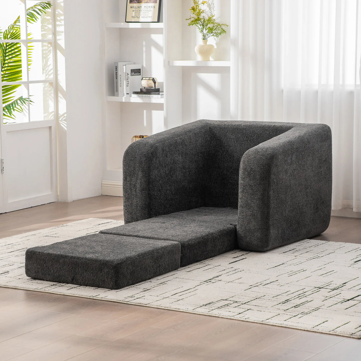 Convertible Chenille Sofa Bed Sleeper With Pillow - Omega Lifestyles