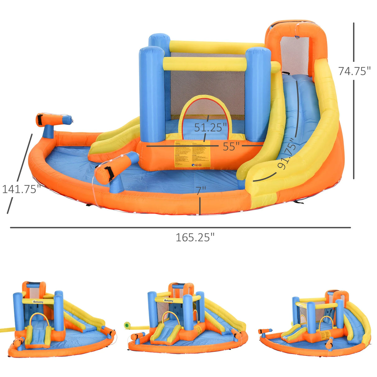 Kids Inflatable 5-in-1 Water Slide Bounce House - Omega Lifestyles