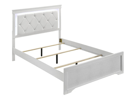 Modern Full Wood Upholstered Bed Frame With LED Headboard - Omega Lifestyles