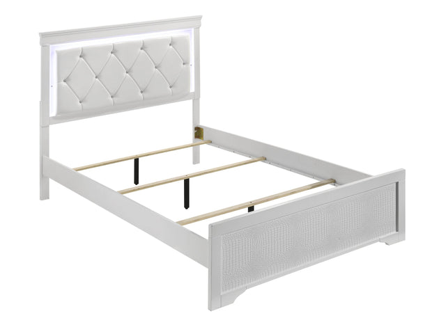 Modern Upholstered King Bed Frame With LED Headboard - Omega Lifestyles
