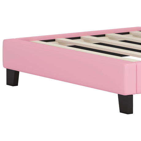 Twin PU Upholstered Princess Platform Bed With Crown Headboard - Omega Lifestyles