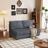 Double-Seater Corduroy Fabric Wood Frame Sofa - Omega Lifestyles