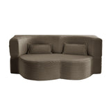 Full Size Plush Corduroy Foam Folding Sofa Bed With Pillows - Omega Lifestyles