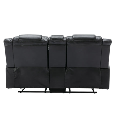 2-Seater Manual PU Leather Recliner Chair With Storage - Omega Lifestyles