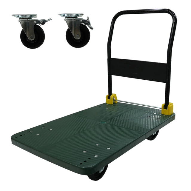 Foldable Steel Platform Truck Cart With Swivel Brake Wheels - Omega Lifestyles