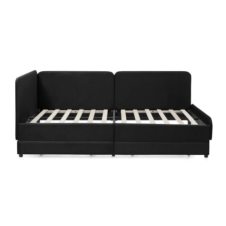Twin Upholstered Velvet Storage Sofa Bed Frame - Omega Lifestyles